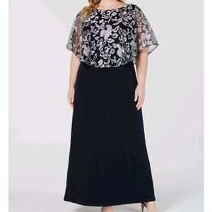 Connected Apparel Black and White Maxi Dress A-line Cocktail